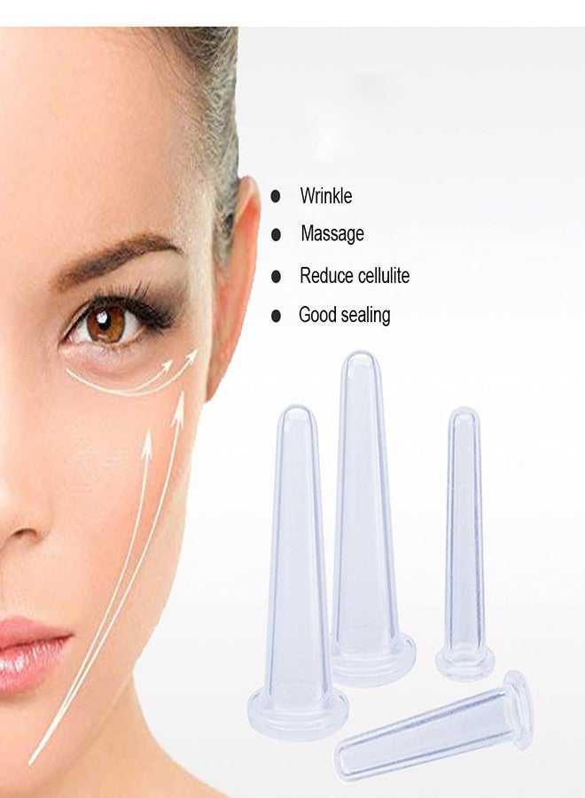 Erioctry 4 Pieces Silicone Facial Cupping Set Clear Eye and Face Vacuum Massage Cups Kit for Lifting Massage Face Eye Anti Ageing Tool (2Large+2 Small) - Image 5